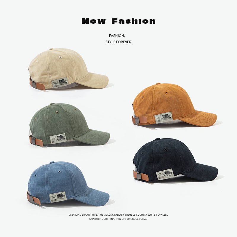 Vintage Cotton Baseball Cap for Men Women, Soft Unstructured Dad Hat, Casual Plain Curved Brim Cap with Adjustable Strap