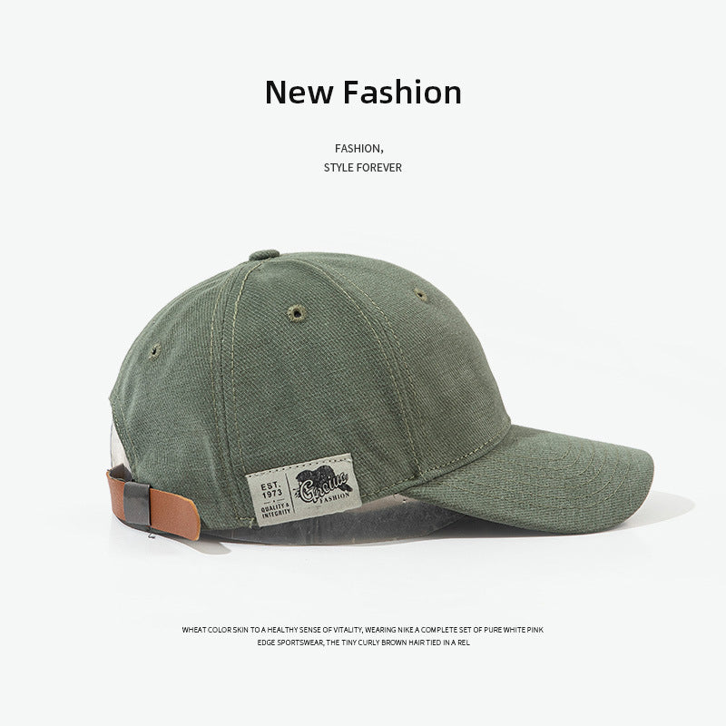 Vintage Cotton Baseball Cap for Men Women, Soft Unstructured Dad Hat, Casual Plain Curved Brim Cap with Adjustable Strap