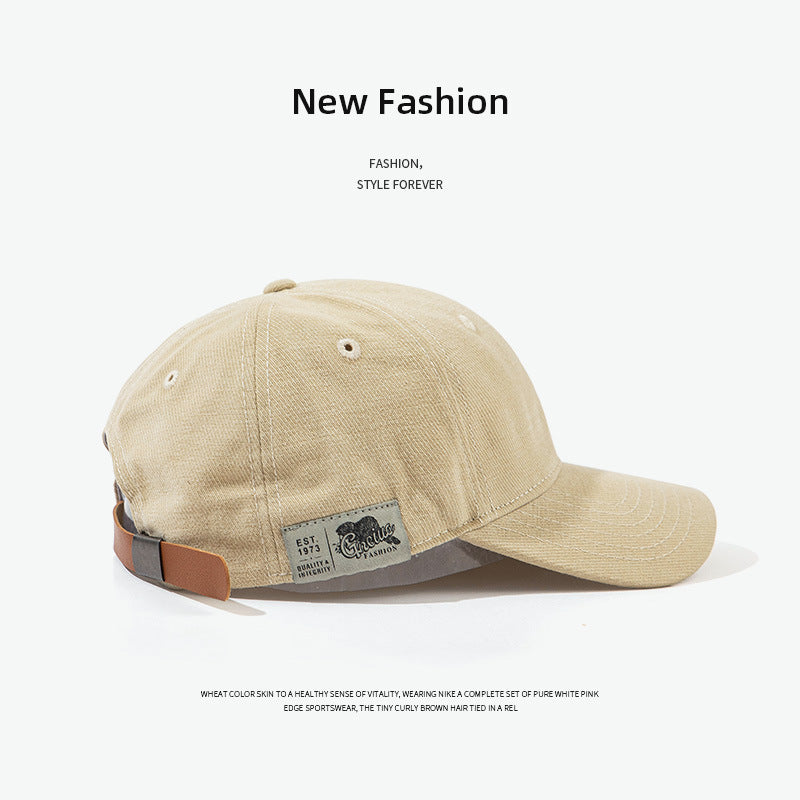 Vintage Cotton Baseball Cap for Men Women, Soft Unstructured Dad Hat, Casual Plain Curved Brim Cap with Adjustable Strap
